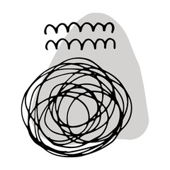 Abstract vector doodle collage in boho style. Minimal composition for social media design, prints, postcards, headers, templates