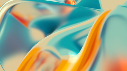 Abstract colorful background with smooth gradients.Fluid and wavy threads 3d illustration