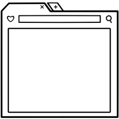 Desktop Web Browser Outline Frame Mockup