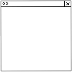 Desktop Web Browser Outline Frame Mockup
