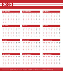 calendar for 2023, Calendar 2023 simple and clean design template in brown color, 2023 calendar, 2023 calendar template