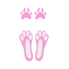Cute rabbit paw print. Symbol 2023