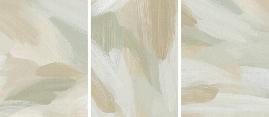 Earthy abstract background set in neutral colors. Fragments of artwork. Hand painted acrylic template