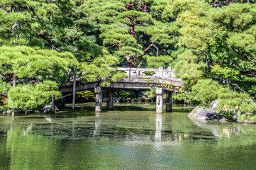 Fototapeta na wymiar Garden At The Sento Imperial Palace At Kyoto Japan 2015