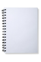 Blank notebook on a white background