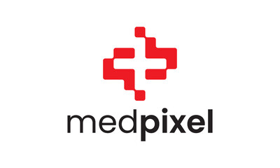 Obraz premium medical and technology logo, health connection concept logo design