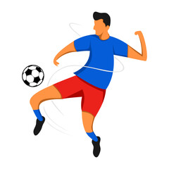 Fototapeta na wymiar Flat cartoon professional football player. Vector illustration