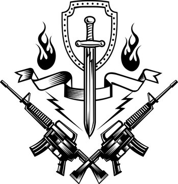 Gnns with sword tattoo Combat