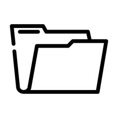 empty folder line icon vector. empty folder sign. isolated contour symbol black illustration