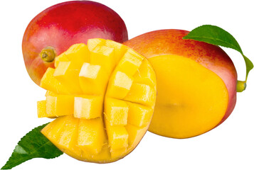 Mangos whole and cubed