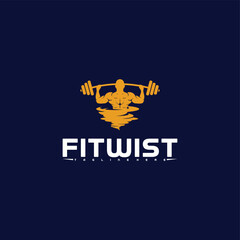 GYM logo with twist symbol icon vector illustration. a unique, modern, and elegant logo. creative logo design.