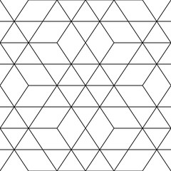 Mosaic. Rhombuses, hexagons, triangles, lozenges, diamonds. Grid. Ancient ethnic motif. Geometric grate wallpaper. Parquet backdrop. Digital paper, web design, textile print. Lozenges. Seamless vector