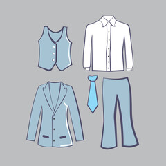 stylized drawing of casual women's clothing
