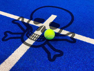 Death of padel with ball on court