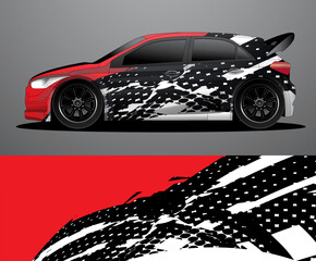 Rally car decal graphic wrap vector, abstract background
