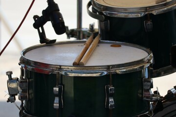 drum kit on the stage