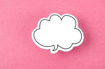 The Speech bubble with copy space communication talking speaking concepts on pink color background.