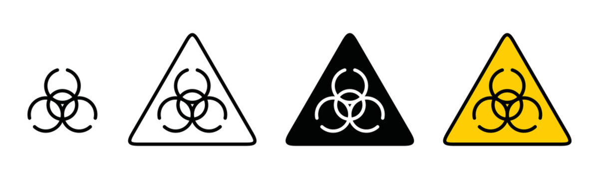 Biohazard icon vector. hazard sign silhouette. Attention, warning, prohibition, forbidden, ban, do not in triangle signs