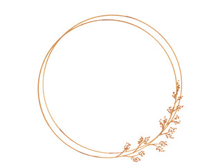 Floral wreath hand drawn watercolor clipart