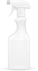 White Blank Spray Pistol Cleaner Plastic Bottle. Illustration Isolated On White Background. Mock Up Template Ready For Your Design. Vector EPS10