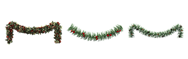 Christmas decorations, New Year's decor, isolate on a transparent background, 3D illustration, cg render - 539476050