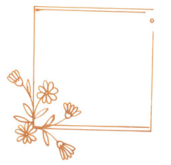 Floral wreath hand drawn watercolor clipart