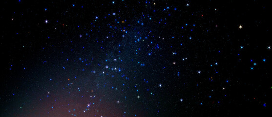 Fototapeta na wymiar Night starry sky with a segment of the milky way