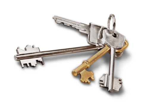 House keys isolated on white background