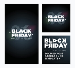 Elegant template of Black Friday in Vertical and square layout.
