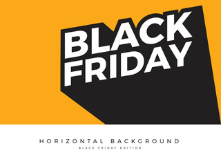 Black Friday Text in yellow background. Horizontal Background.