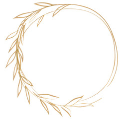 Floral wreath hand drawn watercolor clipart