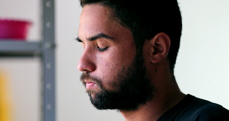 Stressed out person. man in emotional pain