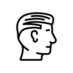 side part hairstyle male line icon vector. side part hairstyle male sign. isolated contour symbol black illustration