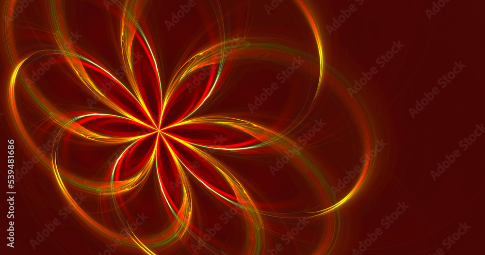 Poster fractal flower. fractal image as bacground with flower. creative element for desing