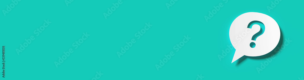 Poster question mark in front of a red color wall background. business support concept - 3d rendering.