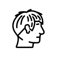 angular fringe hairstyle male line icon vector. angular fringe hairstyle male sign. isolated contour symbol black illustration