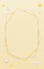 3D素材_金属のフレーム_イエロー