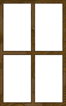 Isolated Window Frame 4W Contour 2L