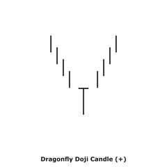 Dragonfly Doji Candle (+) White & Black - Square