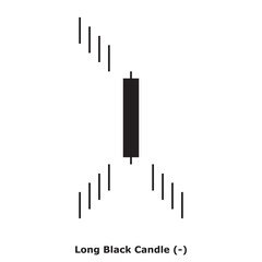 Long Black Candle (-) White & Black - Square