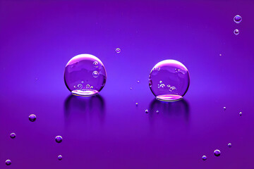 3D illustration oil with bubbles on Violet background