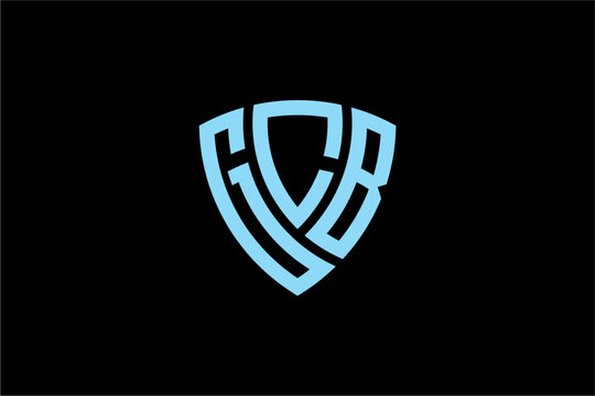 GCB creative letter shield logo design vector icon illustration