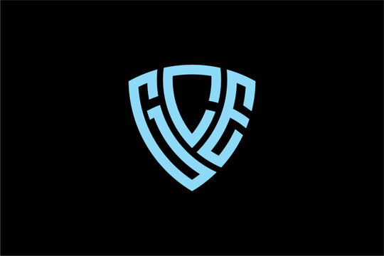 GCE creative letter shield logo design vector icon illustration