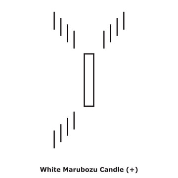 White Marubozu Candle (+) White & Black - Square
