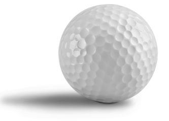 Golf Ball with shadow isolated on white