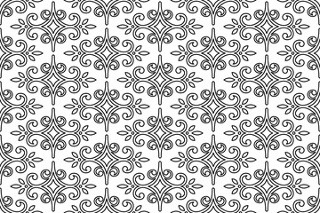 Obraz premium Classic seamless vector pattern. Damask orient black and white ornament. Classic vintage background. Orient pattern for fabric, wallpapers and packaging