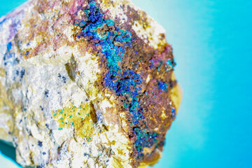 Quartz with mineral crystals against a black background