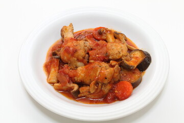 手羽元とナスのトマト煮込み