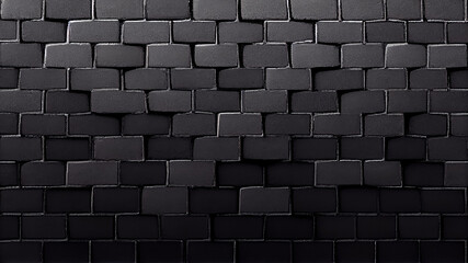 Black brick wall textured background. Can be used as wallpaper.