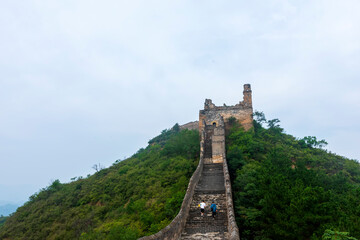 Great Wall in China，The Great Wall and the beautiful clouds in the morning